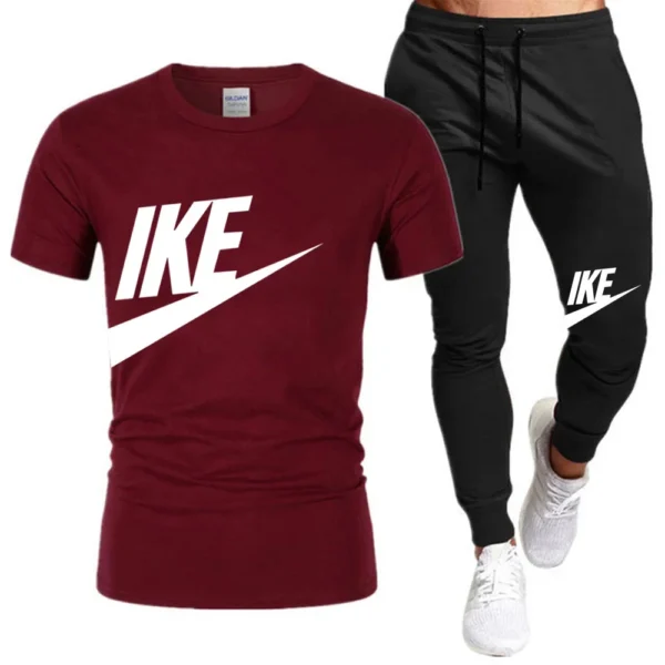 Conjuntos de verano para hombre, chándal coreano a la moda, camisetas de manga corta + pantalones cortos deportivos, traje informal para hombre, conjuntos para correr para hombre - Imagen 5