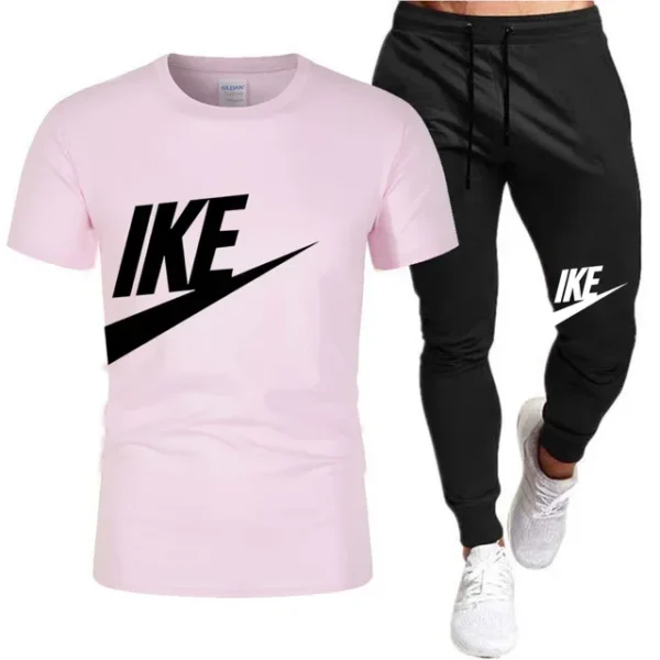 Conjuntos de verano para hombre, chándal coreano a la moda, camisetas de manga corta + pantalones cortos deportivos, traje informal para hombre, conjuntos para correr para hombre - Imagen 22