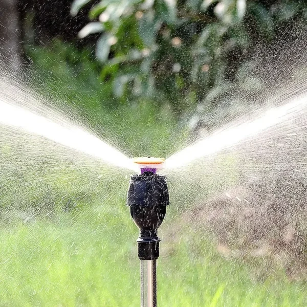 Aspersor giratorio automático de jardín de 360 grados, juego de trípode de acero inoxidable, soporte de riego, herramienta de aspersor de césped y jardín con chorro de agua - Imagen 5