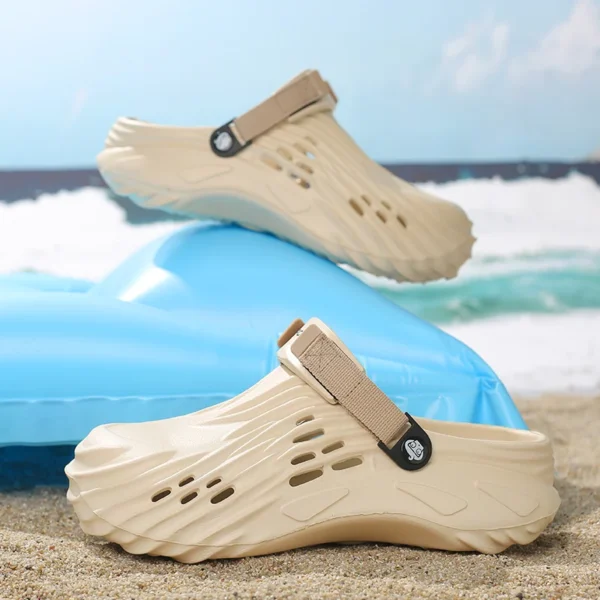 Sandalias tipo zuecos de lujo para hombre, zapatillas tipo zuecos para hombre, zapatos de jardín para hombre y mujer, zapatos deslizantes de ocio para hombre - Imagen 9