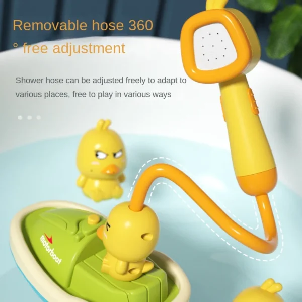 Juguetes de baño para bebé, bonito pato, rociador de agua eléctrico, juguetes de baño para baño, bañeras de baño y ducha para niños, juguetes interactivos para niños pequeños, regalos - Imagen 3