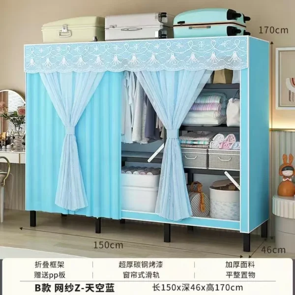 Estante plegable de tela para almacenamiento de ropa, armario abierto Simple, armarios de dormitorio, muebles para el hogar - Imagen 15