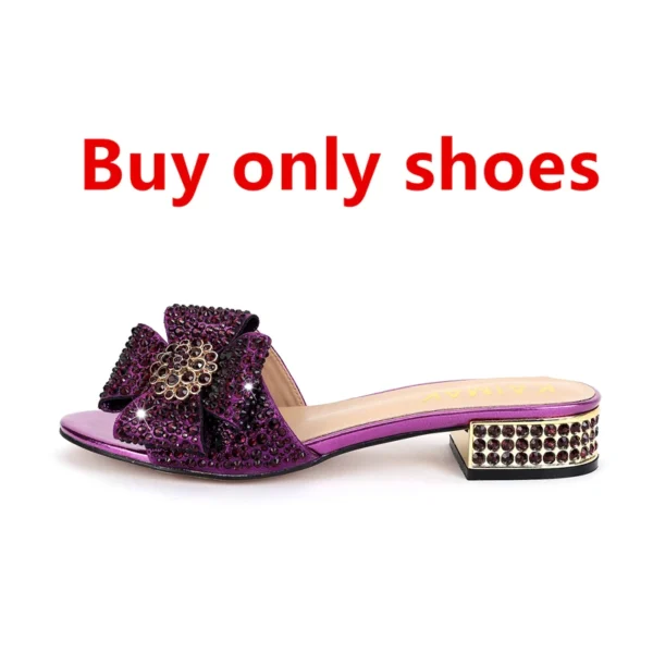 Zapatos para mujer, bolso de mano de lujo con diamantes de imitación, tacón plano, diamante, zapatillas planas de talla grande con piedra, bolso de cena 34-44 - Imagen 15