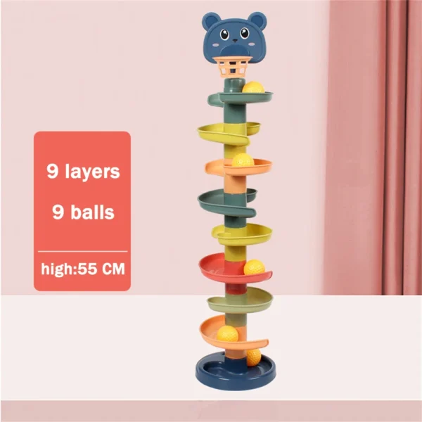 Juguetes para bebés, torre de pila de bola rodante, juguete educativo para edades tempranas para bebés, pista giratoria, regalo educativo para bebés, juguete apilable para niños - Imagen 8