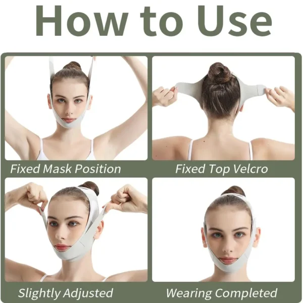 Vendaje adelgazante facial reutilizable para mujer, moldeador de cara en V, cinturón para levantar mejillas y barbilla, correa de masaje Facial, herramientas de belleza para el cuidado de la piel - Imagen 5