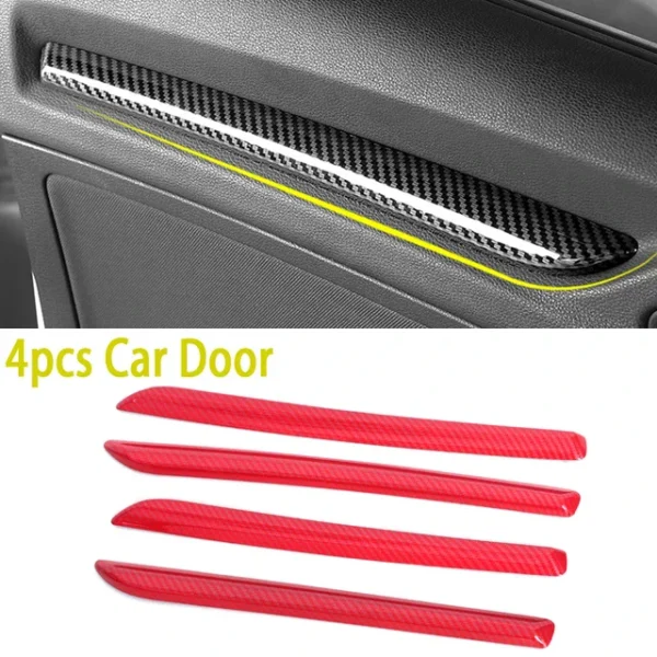 Consola central tablero pegatinas tiras fibra de carbono decoración de puerta de coche cubierta embellecedora accesorios de Interior de coche Para Audi A3 8V S3 - Imagen 16