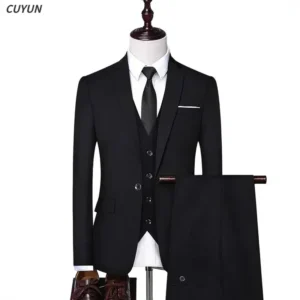 Trajes de boda para hombre, conjunto de 3 piezas, 2 trajes, chaquetas elegantes de alta calidad, chaleco, pantalones, Blazers, ropa Formal clásica de lujo 2024