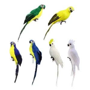 Pájaro loro hecho a mano, simulación de loro, pluma de espuma, modelo de pájaro, estatuilla, pájaros, loro, decoración de jardín 1 unidad de 35/25cm de plumas artificiales