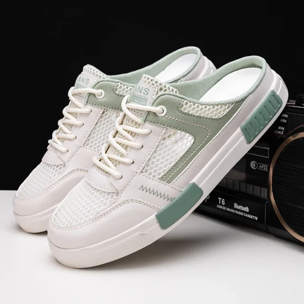 Zapatillas de malla de gran tamaño para hombre, zapatos perezosos de alta calidad para exteriores, zapatos casuales deportivos, sandalias transpirables huecas de moda de verano - Imagen 7