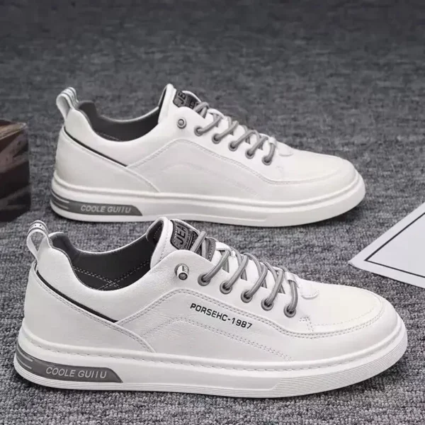 Zapatos de tela versátiles a la moda, nuevos zapatos blancos transpirables de primavera para hombres, zapatos deportivos y de ocio para hombres, zapatos de moda - Imagen 4