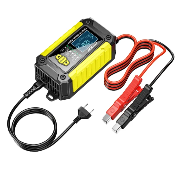 Cargador y probador de batería de coche 2 en 1, 12V, 6A, pantalla LCD de 1,9 ", mantenimiento de batería inteligente de plomo y ácido AGM LiFePO4 para motocicleta y camión - Imagen 12