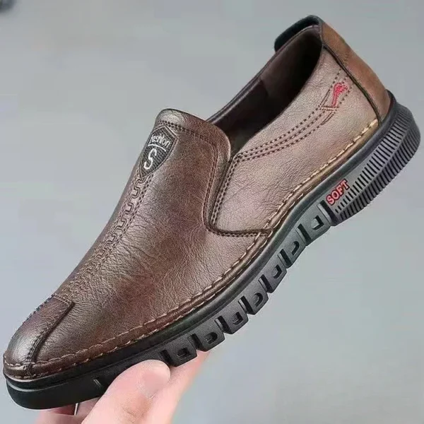 Zapatos de hombre, cómodos zapatos de cuero sintético a la moda, suela suave, superficie suave, zapatos de cuero antideslizantes para hombre - Imagen 7