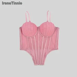 Corsé transparente de malla para mujer, vendaje de espina de pescado en la cintura, corsé tipo corpiño, Tops sexys, moda, nuevo, 2025