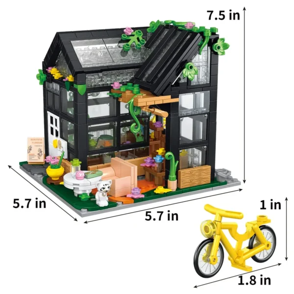 Juego de construcción de casa de flores, kit de bloques de construcción de invernadero, crea un ambiente cálido y hermoso, regalo para niñas de 6 a 12 (567 piezas) - Imagen 2