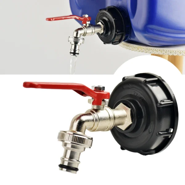 Adaptador de grifo de tanque IBC S60 * 6, rosca gruesa a latón/aleación, válvula de repuesto de conexión rápida de 16mm, accesorio de válvula para jardín y hogar - Imagen 6