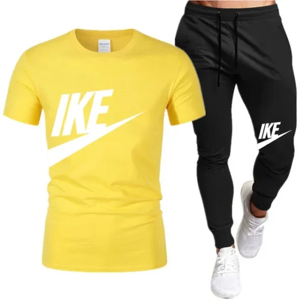 Conjuntos de verano para hombre, chándal coreano a la moda, camisetas de manga corta + pantalones cortos deportivos, traje informal para hombre, conjuntos para correr para hombre - Imagen 20