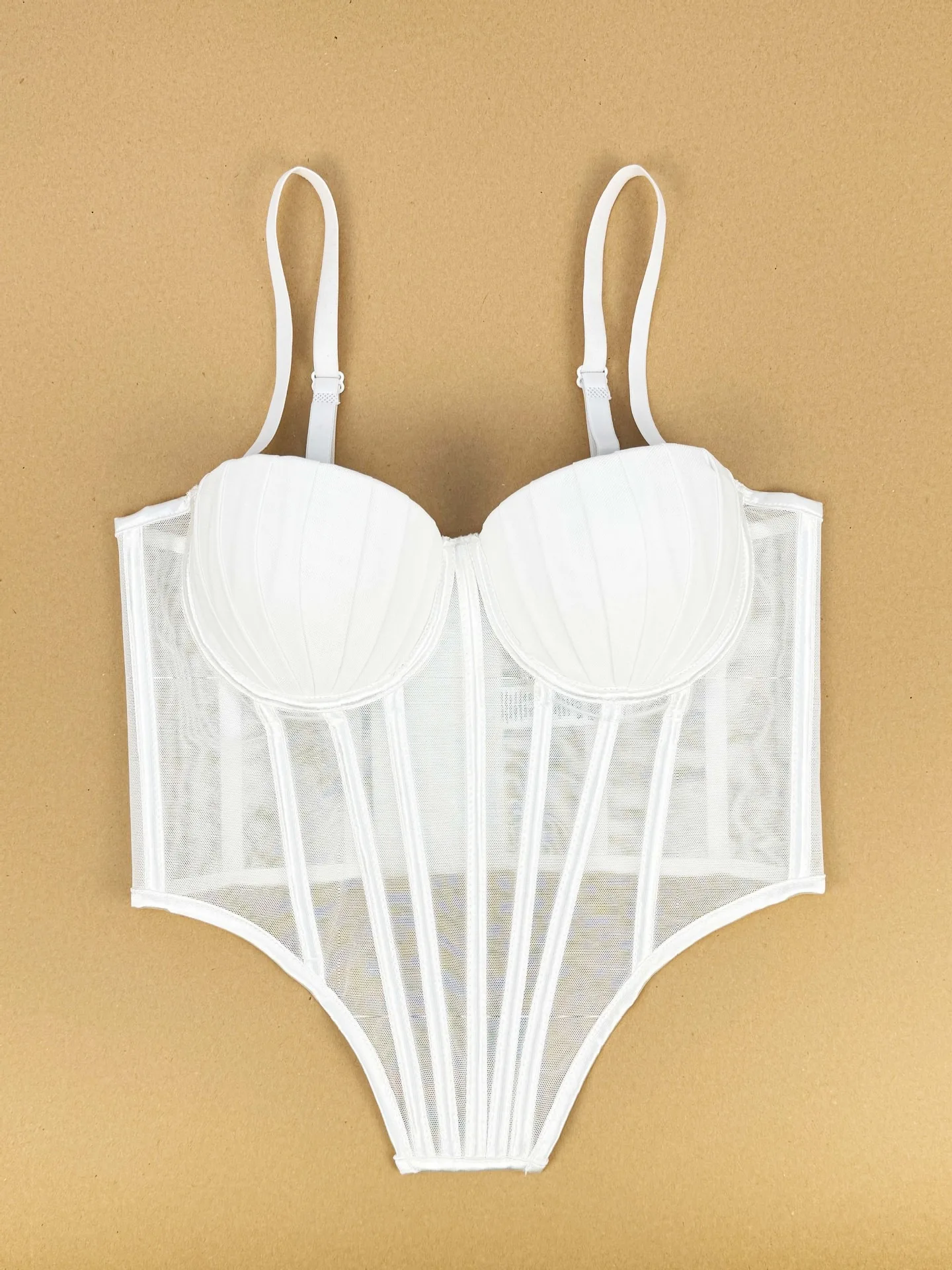 Corsé transparente de malla para mujer, vendaje de espina de pescado en la cintura, corsé tipo corpiño, Tops sexys, moda, nuevo, 2025 - Imagen 7