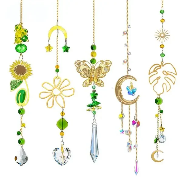 Atrapasueños para ventanas, cristales colgantes, prismas, atrapasoles, adorno de girasol y mariposa, regalo de decoración para jardín y Patio interior y exterior - Imagen 11
