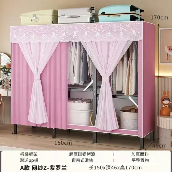 Estante plegable de tela para almacenamiento de ropa, armario abierto Simple, armarios de dormitorio, muebles para el hogar - Imagen 14