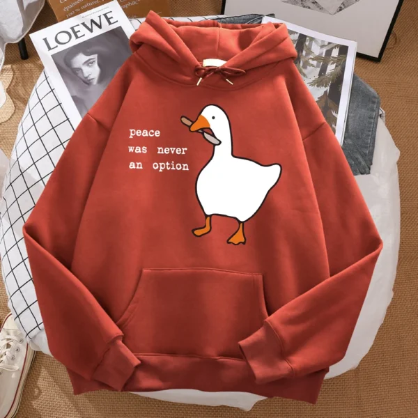 Sudadera estampada hombres calle de gran tamaño otoño con capucha Hipster sudaderas con capucha suaves Hip Hop ropa deportiva cálida La paz nunca fue una opción - Imagen 9