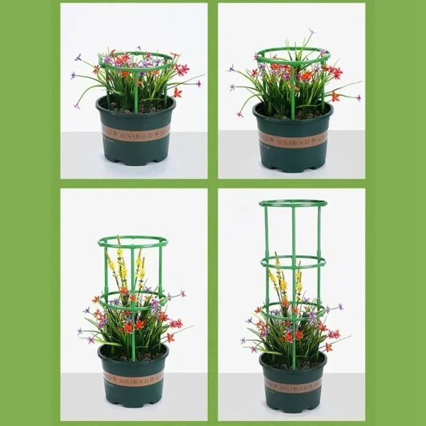 Juego de 12 soportes para plantas, estaca semicircular para enredaderas trepadoras, varilla de fijación para bonsái, soporte para estacas para plantas de jardín, soporte para anillos de flores - Imagen 3