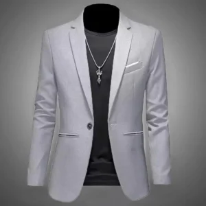 Chaqueta de traje de Boutique de ocio a la moda para hombre, traje informal de negocios de otoño, ajustado, sin planchar, traje de un solo botón