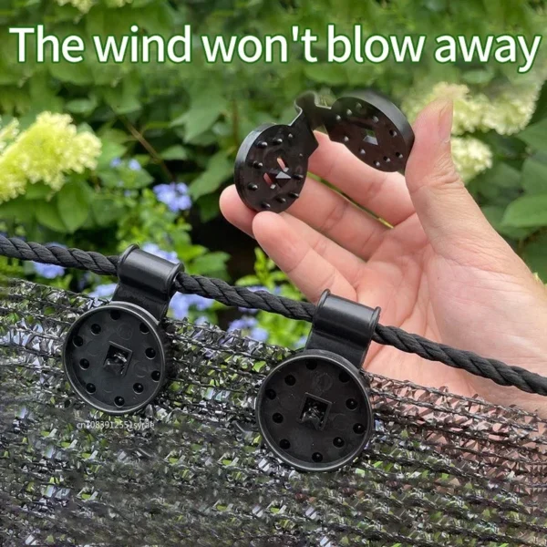 Clips de plástico de agarre de bloqueo de alta resistencia abrazadera de fijación de tela de sombra de invernadero Clips de lona Clips de tela de valla para red de jardín 5/10/100 Uds. - Imagen 2