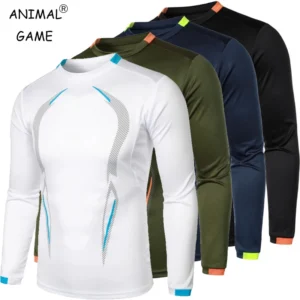 Camiseta de entrenamiento deportivo de manga larga de secado rápido para hombre, ropa de calle ligera para Fitness, camisetas transpirables de gran tamaño para hombre