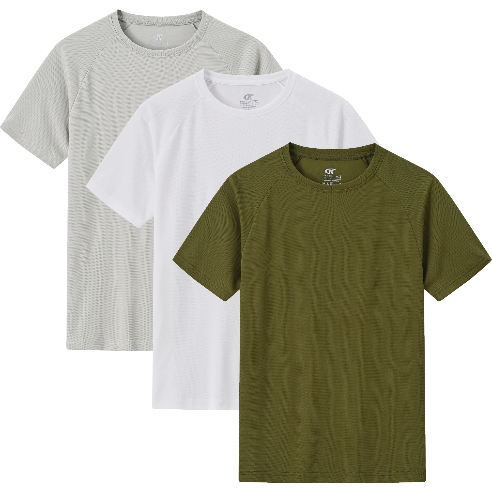 Conjunto de camisetas de color sólido de 3 piezas, camisetas deportivas transpirables de estilo básico para correr al aire libre - Imagen 10