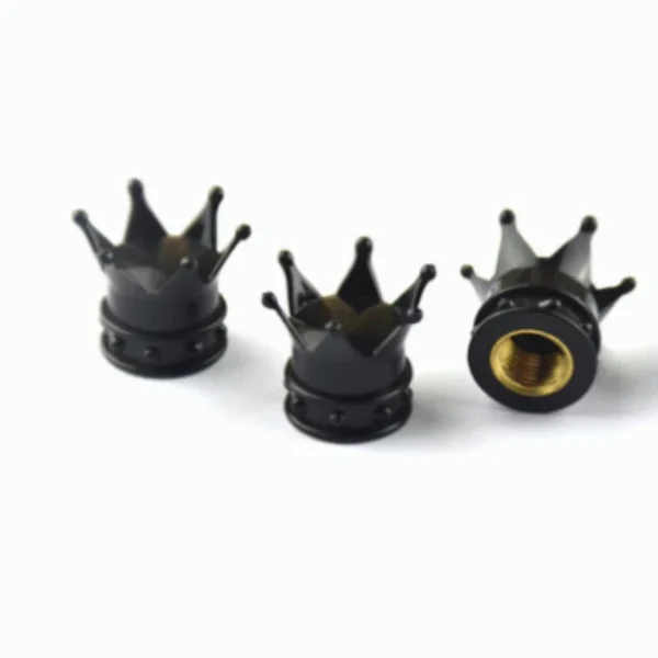 Tapas de válvula de corona universales para coche, cubierta de válvula de rueda impermeable a prueba de polvo, tapa de llanta de neumático de motocicleta y coche, tapa de válvula embellecedora de coche 4 Uds. - Imagen 3