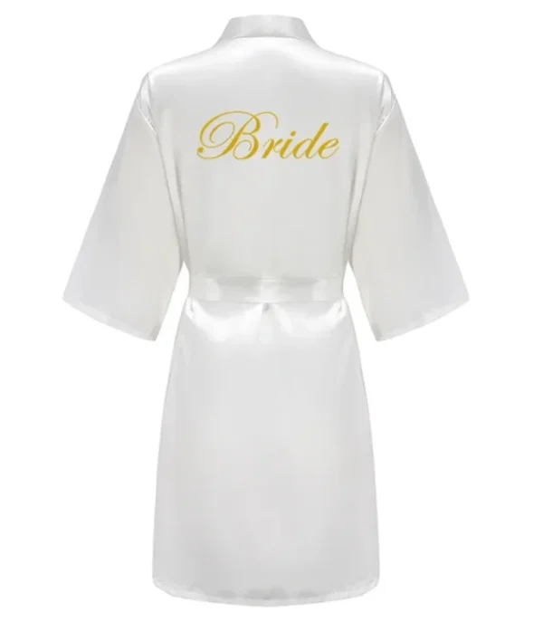 Bata de novia para equipo de fiesta de boda con letras negras, pijama de satén tipo kimono, albornoz de dama de honor SP2000 - Imagen 12
