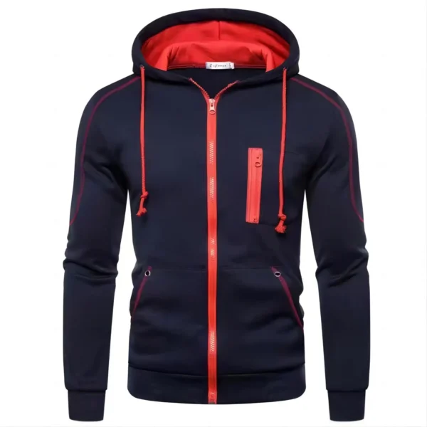 Chaqueta con capucha para hombre, ropa de calle, sudaderas de manga larga, jersey con capucha y cremallera, ropa deportiva para hombre, ropa de calle 2024 - Imagen 3