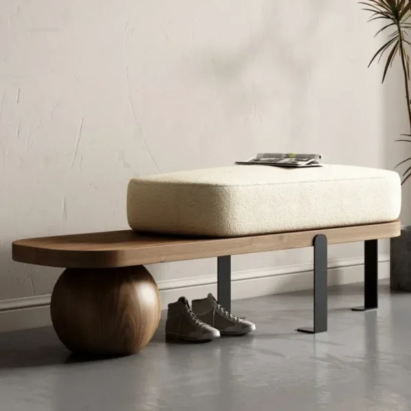 Otomanas creativas, Banco de madera maciza, muebles de sala de estar, puerta del hogar, taburete de cambio de zapatos, entrada, dormitorio, taburetes de cabecera, U