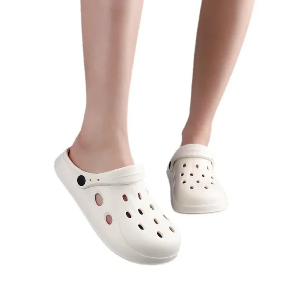 Sandalias de playa antideslizantes para hombre y mujer, zuecos informales de jardín, sandalias cruzadas de punta ancha para exteriores, zapatillas de ducha para el hogar, Verano - Imagen 6