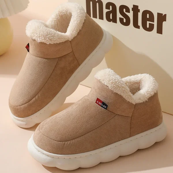 Botas cálidas súper suaves para mujer, forro de piel de felpa para exteriores, zapatos para el hogar, botas de nieve clásicas y cómodas para mujer - Imagen 2