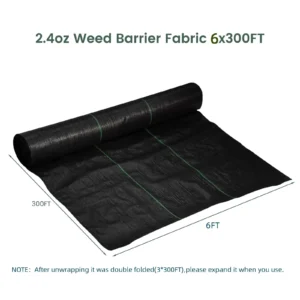 Tela de barrera de malas hierbas, tela de paisaje para jardín, barrera de malas hierbas para cama de flores, Garde de entrada, 2,4 OZ, 3,2 OZ, 3/6x300 pies
