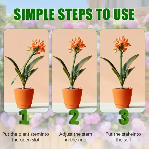Soporte para plantas, 5/10 Uds., soporte para mariposas, orquídeas, flores, varillas de fijación en maceta, herramienta de fijación de protección vegetal reutilizable, jardinería Su - Imagen 4