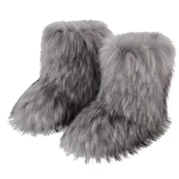 Botas mullidas a media pantorrilla Botas de nieve de moda para mujer de invierno Zapatos cálidos de algodón - Imagen 6