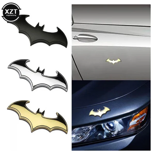 Pegatinas 3D con forma de murciélago para coche, pegatina con emblema de logotipo de coche de Metal fresco, calcomanía elegante, accesorios de estilo para motocicleta y automóvil 1 Uds. - Imagen 3