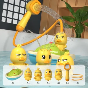 Juguetes de baño para bebé, bonito pato, rociador de agua eléctrico, juguetes de baño para baño, bañeras de baño y ducha para niños, juguetes interactivos para niños pequeños, regalos