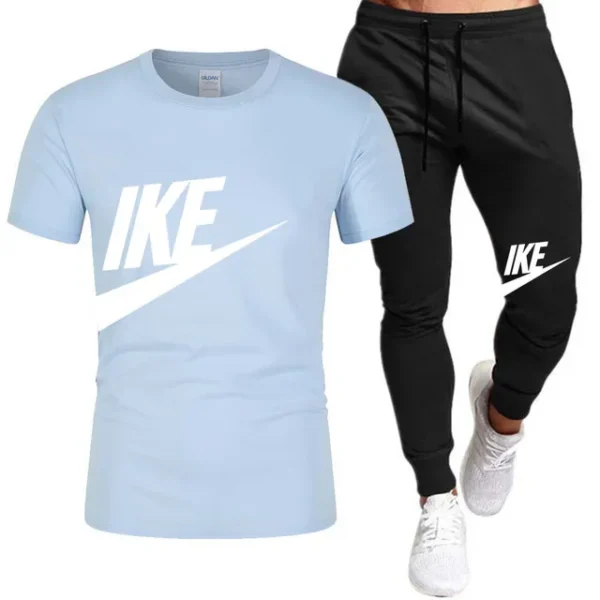 Conjuntos de verano para hombre, chándal coreano a la moda, camisetas de manga corta + pantalones cortos deportivos, traje informal para hombre, conjuntos para correr para hombre - Imagen 26