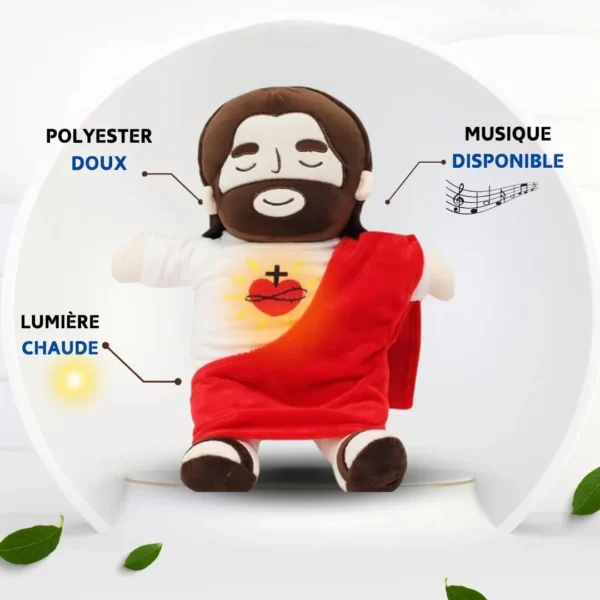 Juguetes de peluche de Jesús para respirar, muñeca de Jesús calmante para bebé, ajuste de cuatro engranajes, música para niños, compañero para dormir, regalos de navidad ligeros - Imagen 7