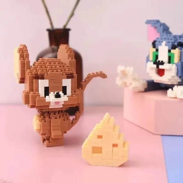 bloques de construcción para niños Mini ladrillos modelo 3D regalo para adultos y niños Ute gato y ratón travieso juguetes - Imagen 3
