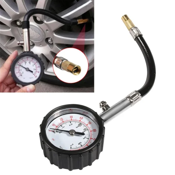Medidor de presión de neumáticos de 0-100PSI, medidor de tubo largo, probador de aire de neumáticos de alta precisión para sistema de monitoreo de motocicletas y coches