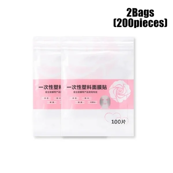 Mascarilla Facial película de papel envoltura de plástico Facial desechable para salones de belleza mascarilla Facial transparente herramientas para el cuidado de la piel 500/100 Uds - Imagen 8