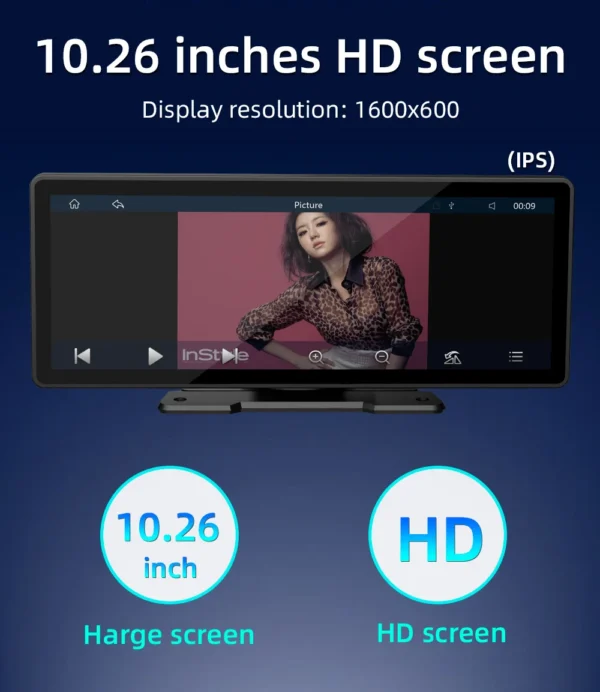 BQCC Universal Pantalla de 10,26 pulgadas Radio de coche Multimedia WIFI Reproductor de vídeo Pantalla Carplay inalámbrica para Apple o Android - Imagen 4