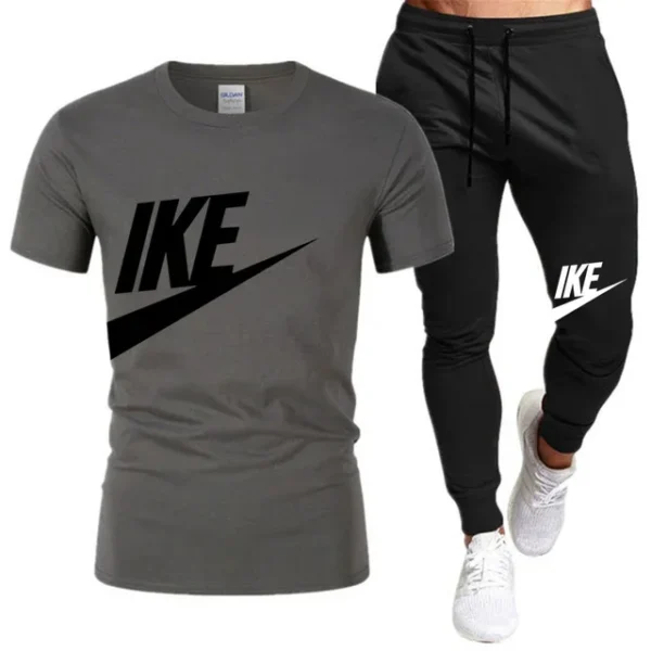 Conjuntos de verano para hombre, chándal coreano a la moda, camisetas de manga corta + pantalones cortos deportivos, traje informal para hombre, conjuntos para correr para hombre - Imagen 28