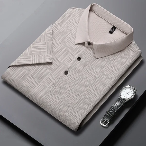 Camisa POLO de manga corta informal de negocios con nuevo estampado para hombre, Top cómodo y transpirable de manga corta a la moda - Imagen 11