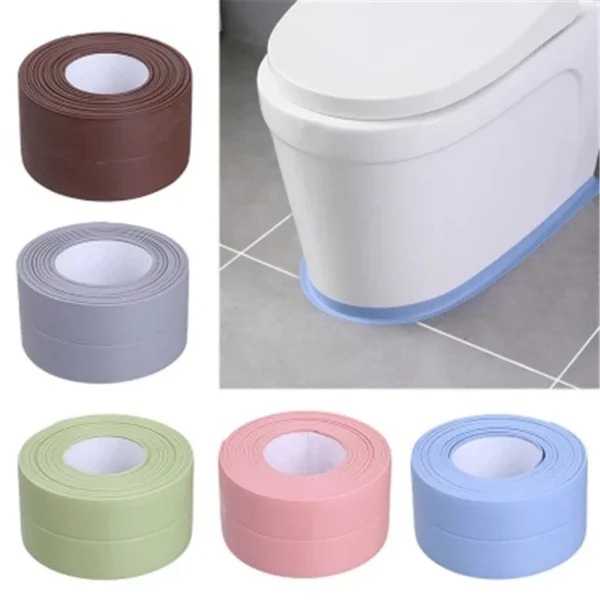Cinta adhesiva de pared impermeable para baño, cocina, tira de sellado de cartón, baño, ducha, fregadero, bañera, cinta de masilla, carteles de contorno para el hogar - Imagen 2