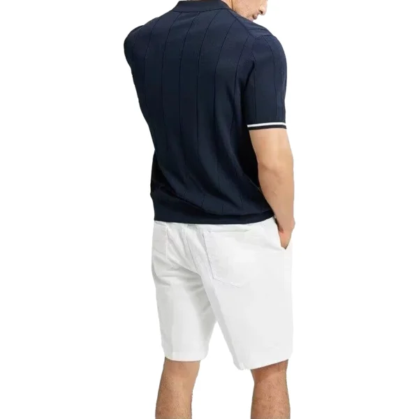 Camisa Polo de punto acanalado de verano para hombres, Polos con textura transpirables y frescos de calidad de marca para hombres - Imagen 5